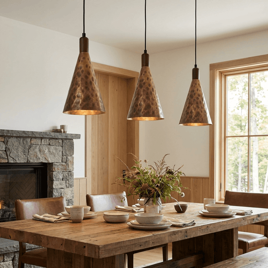 Dravik Hammered Brass Pendant Collection