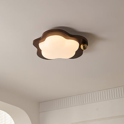 Dreamscape Ceiling Light Star: ∅ 17.7″ x H 3.9″ / Dia 45cm x H 10cm / Walnut Wood / Warm Light Ceiling lamp