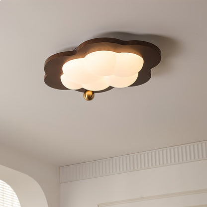 Dreamscape Ceiling Light Cloud: ∅ 21.7″ x H 3.9″ / Dia 55cm x H 10cm / Walnut Wood / Warm Light Ceiling lamp