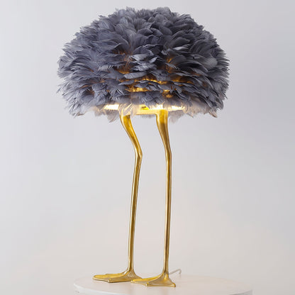 Duck Feet Feather Table Lamp Grey ∅ 17.7″ x H 29.5″ /Dia 45cm x H 75cm / US Plug Table lamp