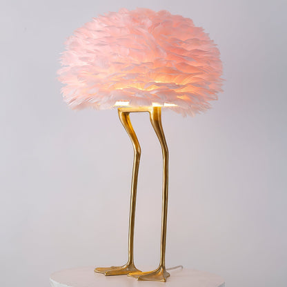 Duck Feet Feather Table Lamp Pink ∅ 17.7″ x H 29.5″ / Dia 45cm x H 75cm / US Plug Table lamp