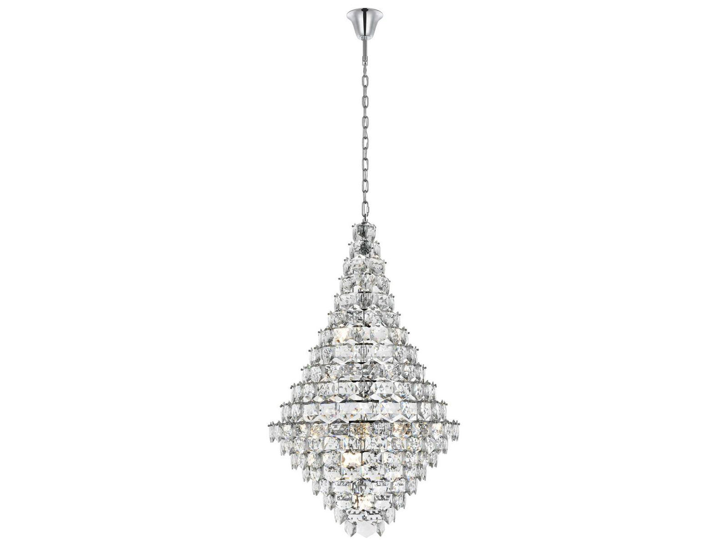 Elegant Lighting Adaline 38-Light Chrome Tiered Chandelier with Royal Cut Crystal