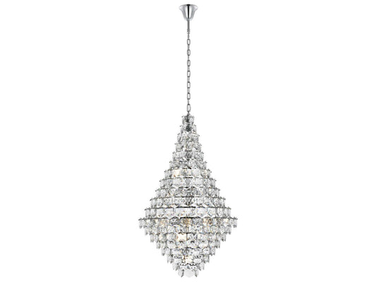 Elegant Lighting Adaline 38-Light Chrome Tiered Chandelier with Royal Cut Crystal