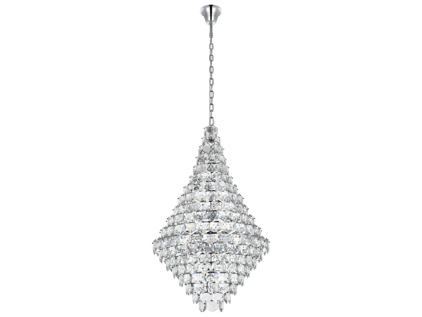 Elegant Lighting Adaline 38-Light Chrome Tiered Chandelier with Royal Cut Crystal