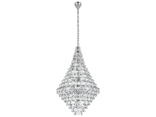 Elegant Lighting Adaline 38-Light Chrome Tiered Chandelier with Royal Cut Crystal