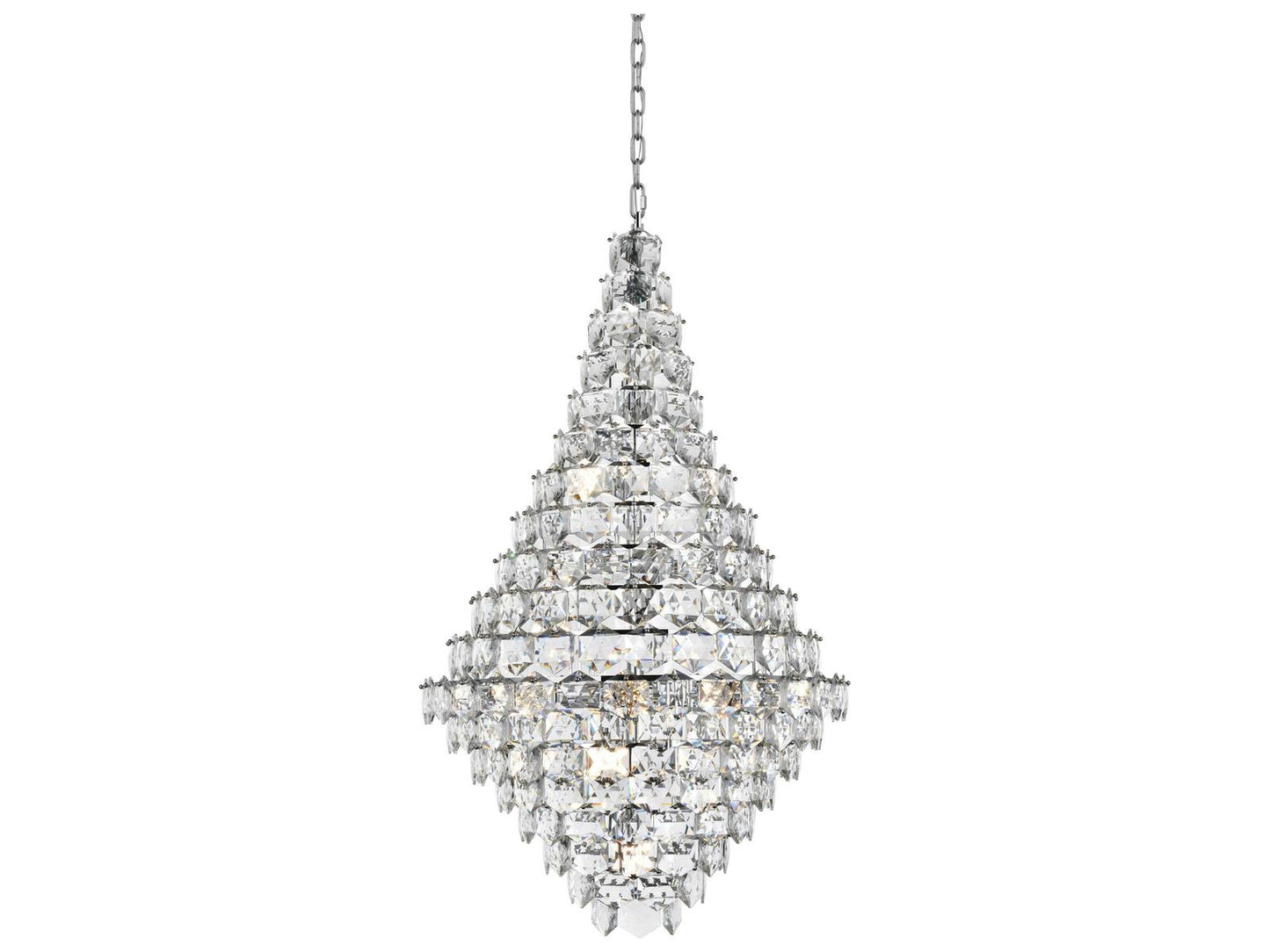 Elegant Lighting Adaline 38-Light Chrome Tiered Chandelier with Royal Cut Crystal