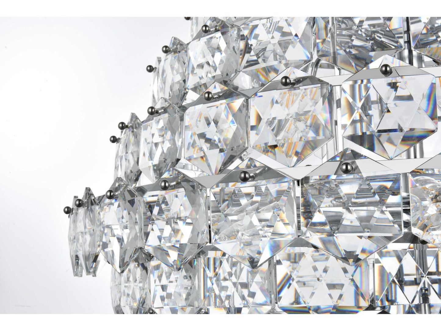 Elegant Lighting Adaline 38-Light Chrome Tiered Chandelier with Royal Cut Crystal