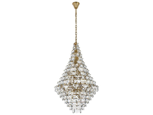Elegant Lighting Adaline 38-Light Tiered Chandelier in Satin Gold with Clear Crystal