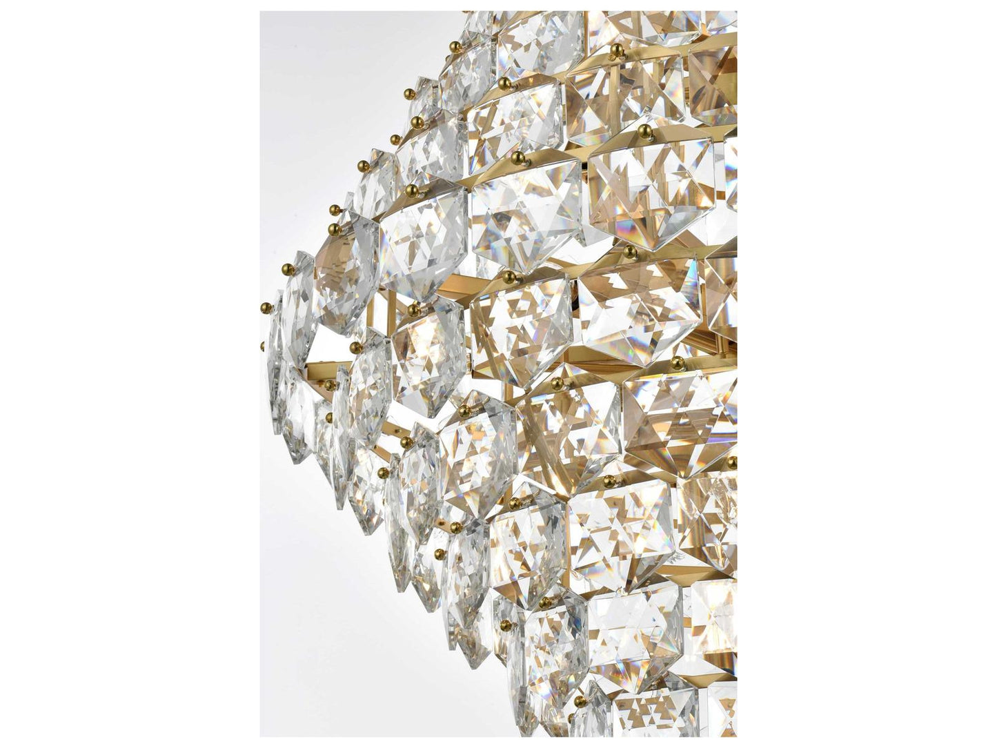 Elegant Lighting Adaline 38-Light Tiered Chandelier in Satin Gold with Clear Crystal