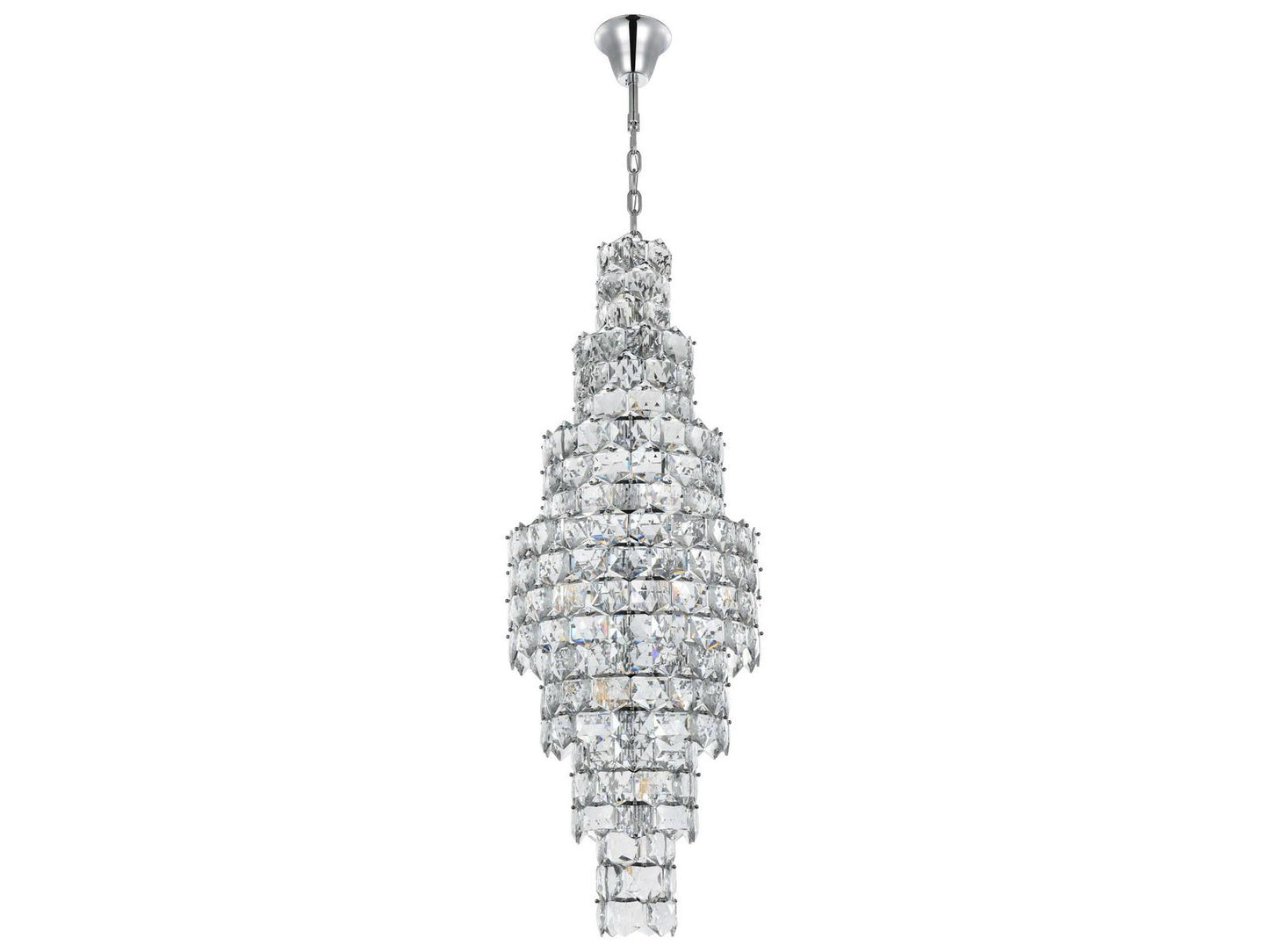 Elegant Lighting Adaline 26-Light Chrome Tiered Chandelier with Clear Royal Cut Crystal