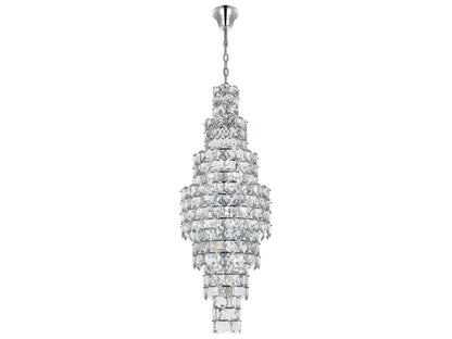 Elegant Lighting Adaline 26-Light Chrome Tiered Chandelier with Clear Royal Cut Crystal