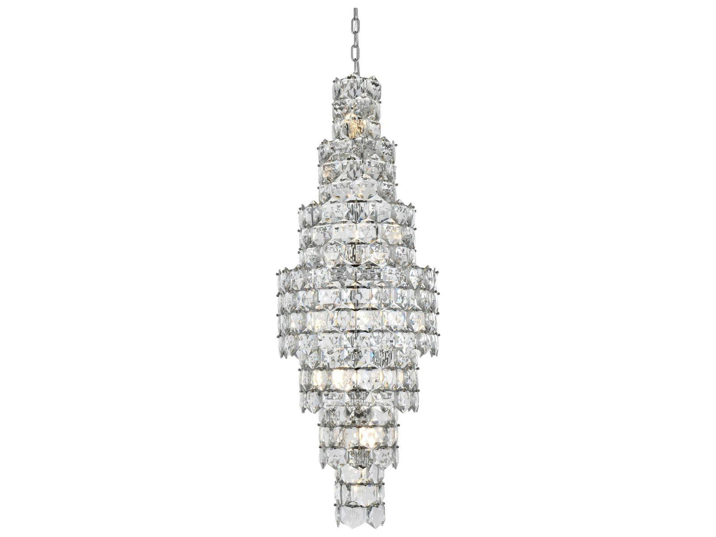 Elegant Lighting Adaline 26-Light Chrome Tiered Chandelier with Clear Royal Cut Crystal