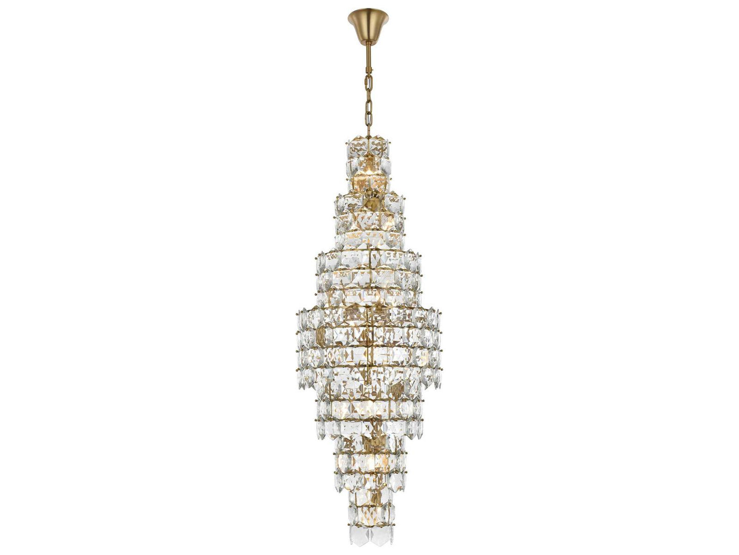 Elegant Lighting 26-Light Adaline Tiered Chandelier in Satin Gold