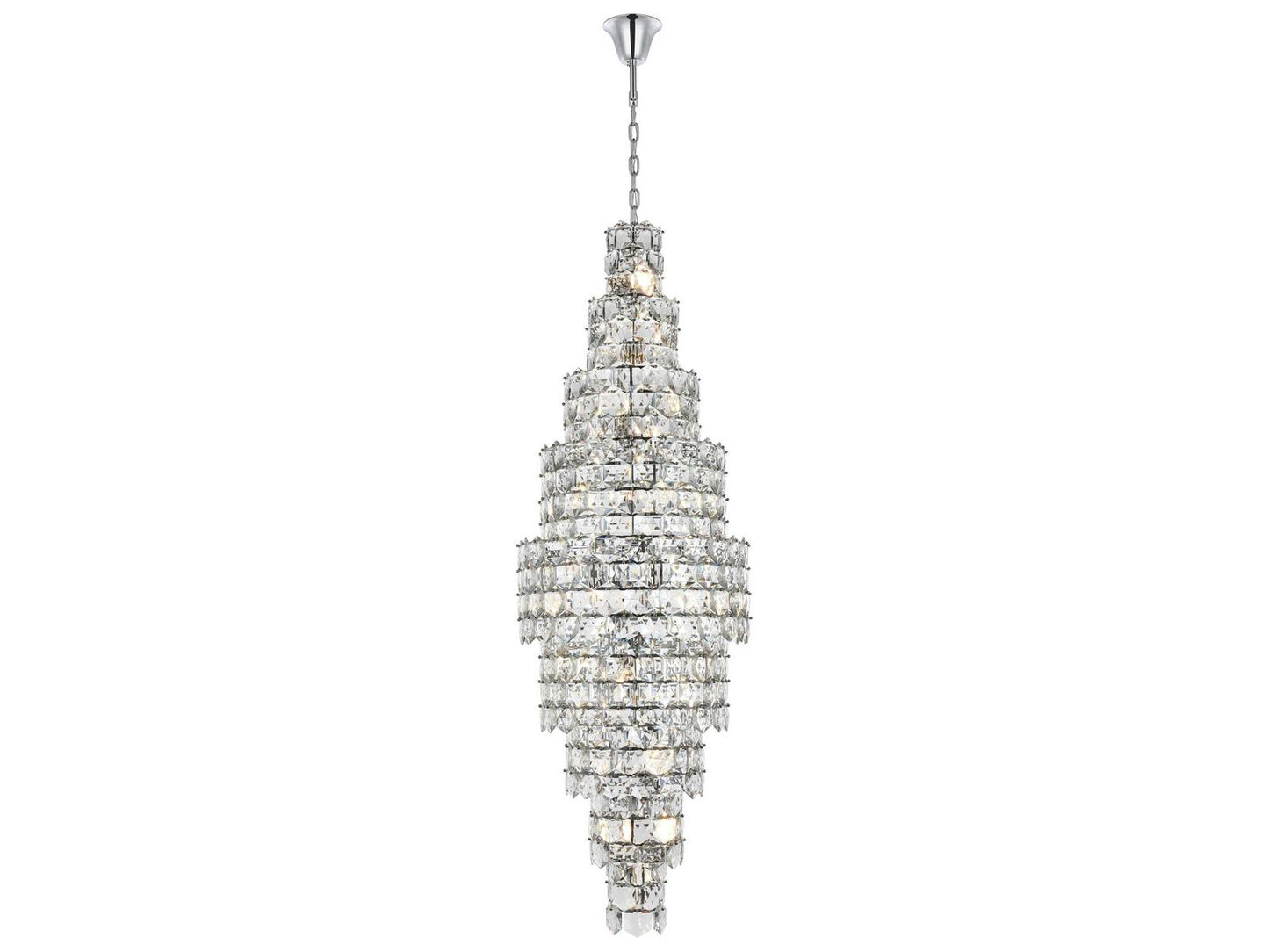 Elegant Lighting 41-Light Adaline Tiered Chandelier in Chrome with Clear Crystal