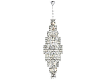 Elegant Lighting 41-Light Adaline Tiered Chandelier in Chrome with Clear Crystal