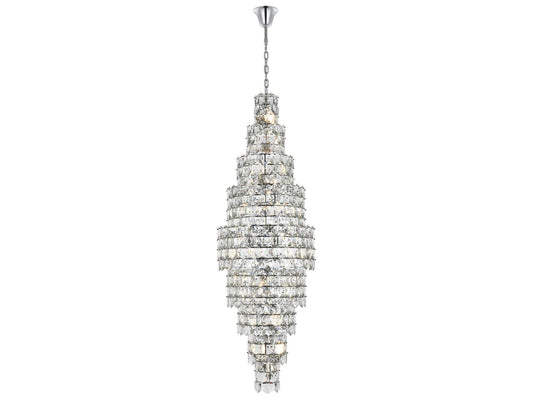 Elegant Lighting 41-Light Adaline Tiered Chandelier in Chrome with Clear Crystal