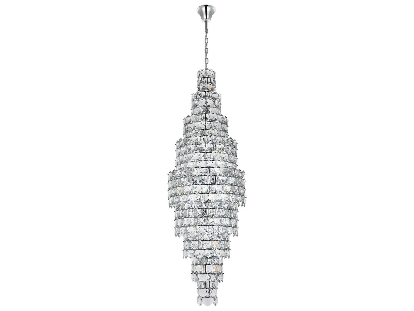 Elegant Lighting 41-Light Adaline Tiered Chandelier in Chrome with Clear Crystal