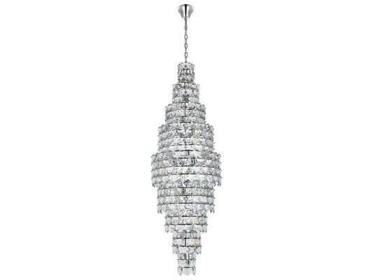 Elegant Lighting 41-Light Adaline Tiered Chandelier in Chrome with Clear Crystal