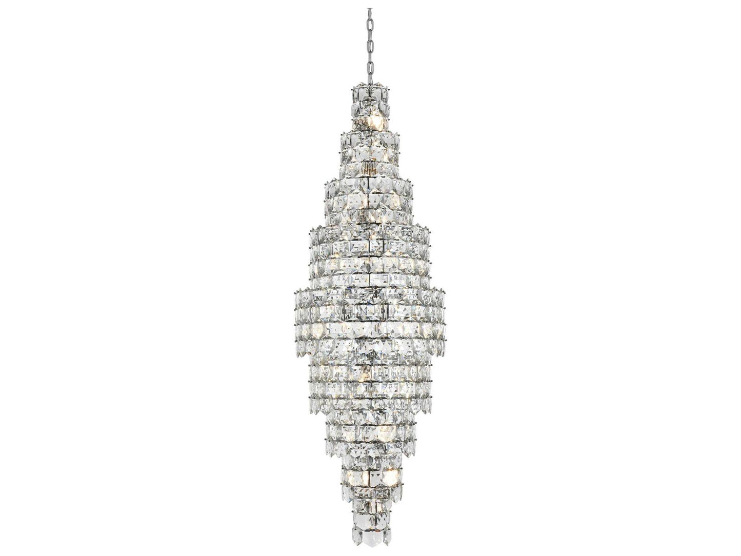 Elegant Lighting 41-Light Adaline Tiered Chandelier in Chrome with Clear Crystal