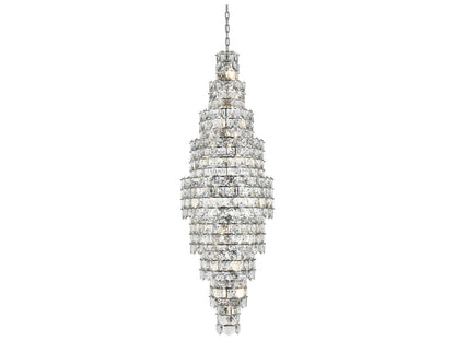 Elegant Lighting 41-Light Adaline Tiered Chandelier in Chrome with Clear Crystal