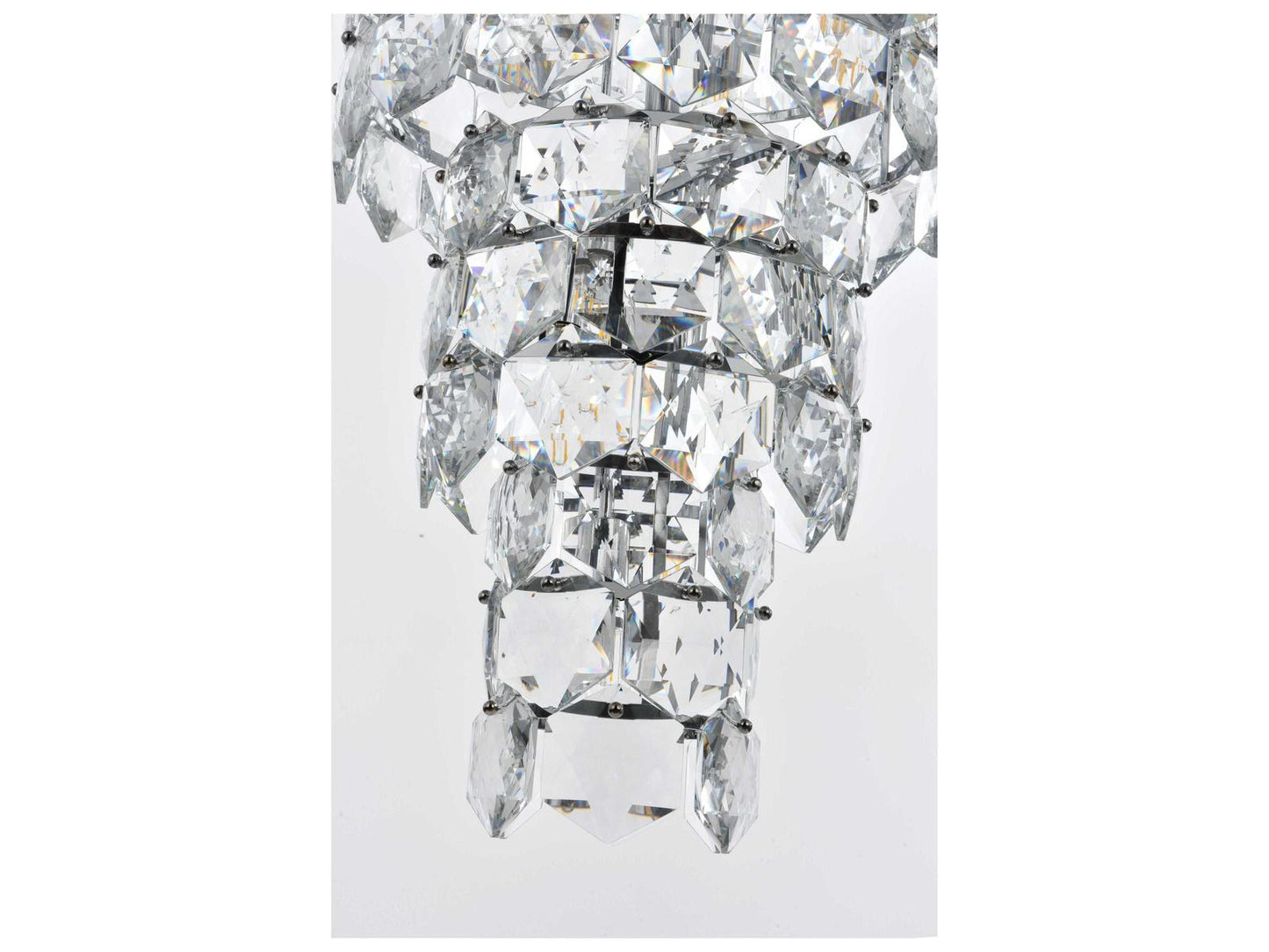 Elegant Lighting 41-Light Adaline Tiered Chandelier in Chrome with Clear Crystal