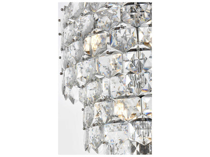 Elegant Lighting 41-Light Adaline Tiered Chandelier in Chrome with Clear Crystal
