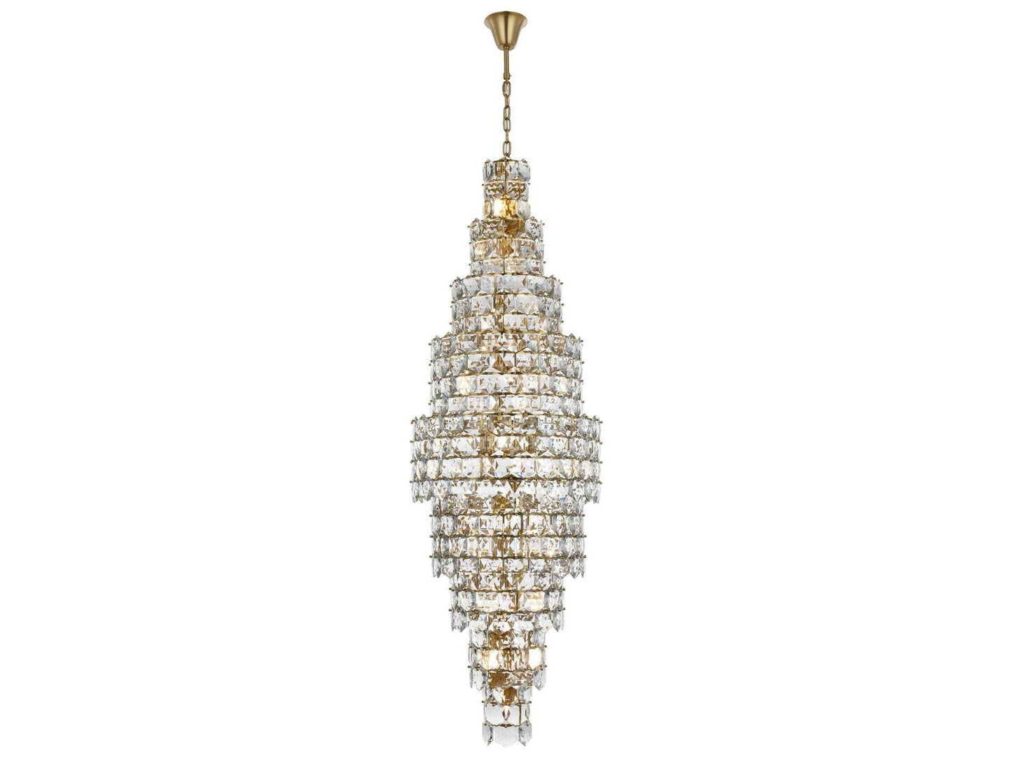 Elegant Lighting Adaline 41-Light Tiered Chandelier in Satin Gold