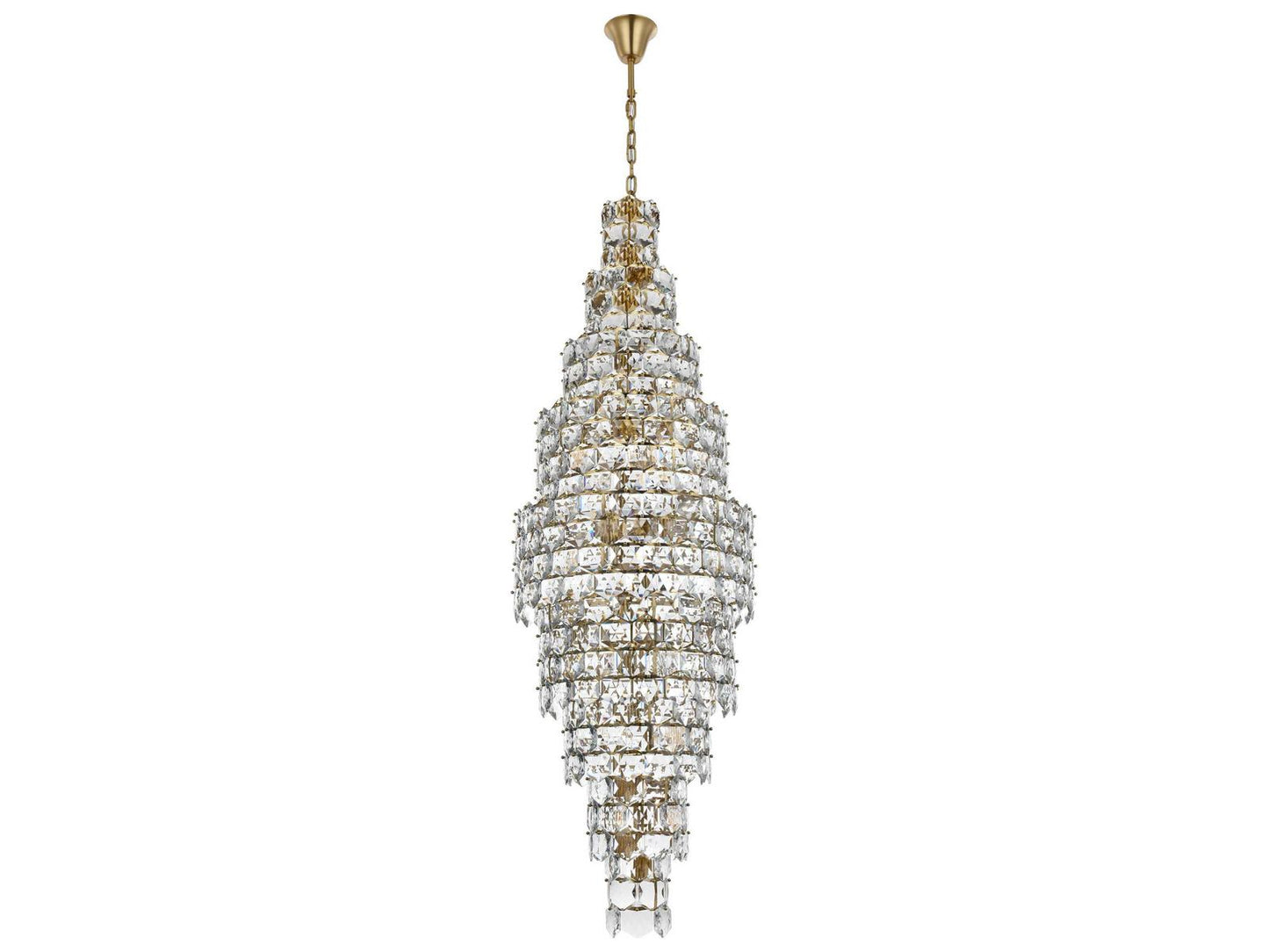 Elegant Lighting Adaline 41-Light Tiered Chandelier in Satin Gold