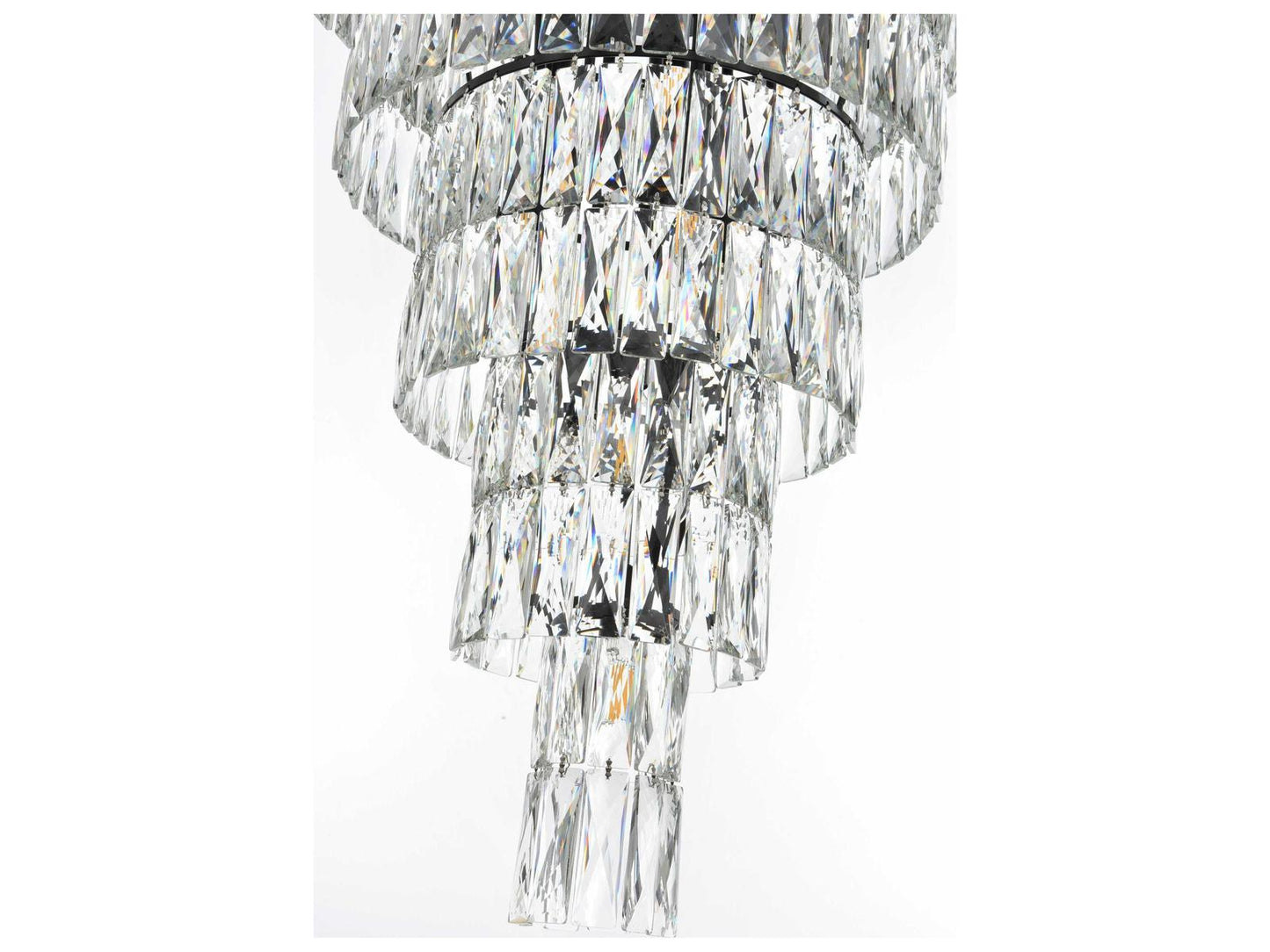 Elegant Lighting Josephine 41-Light Black Tiered Chandelier with Clear Crystal