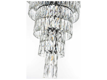 Elegant Lighting Josephine 41-Light Black Tiered Chandelier with Clear Crystal
