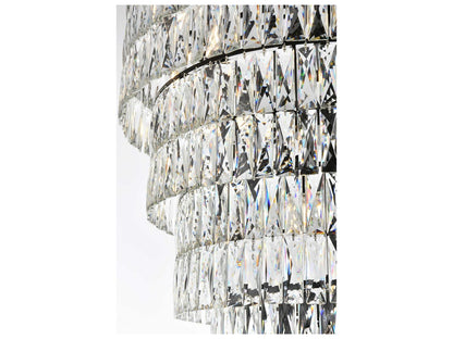 Elegant Lighting Josephine 41-Light Black Tiered Chandelier with Clear Crystal