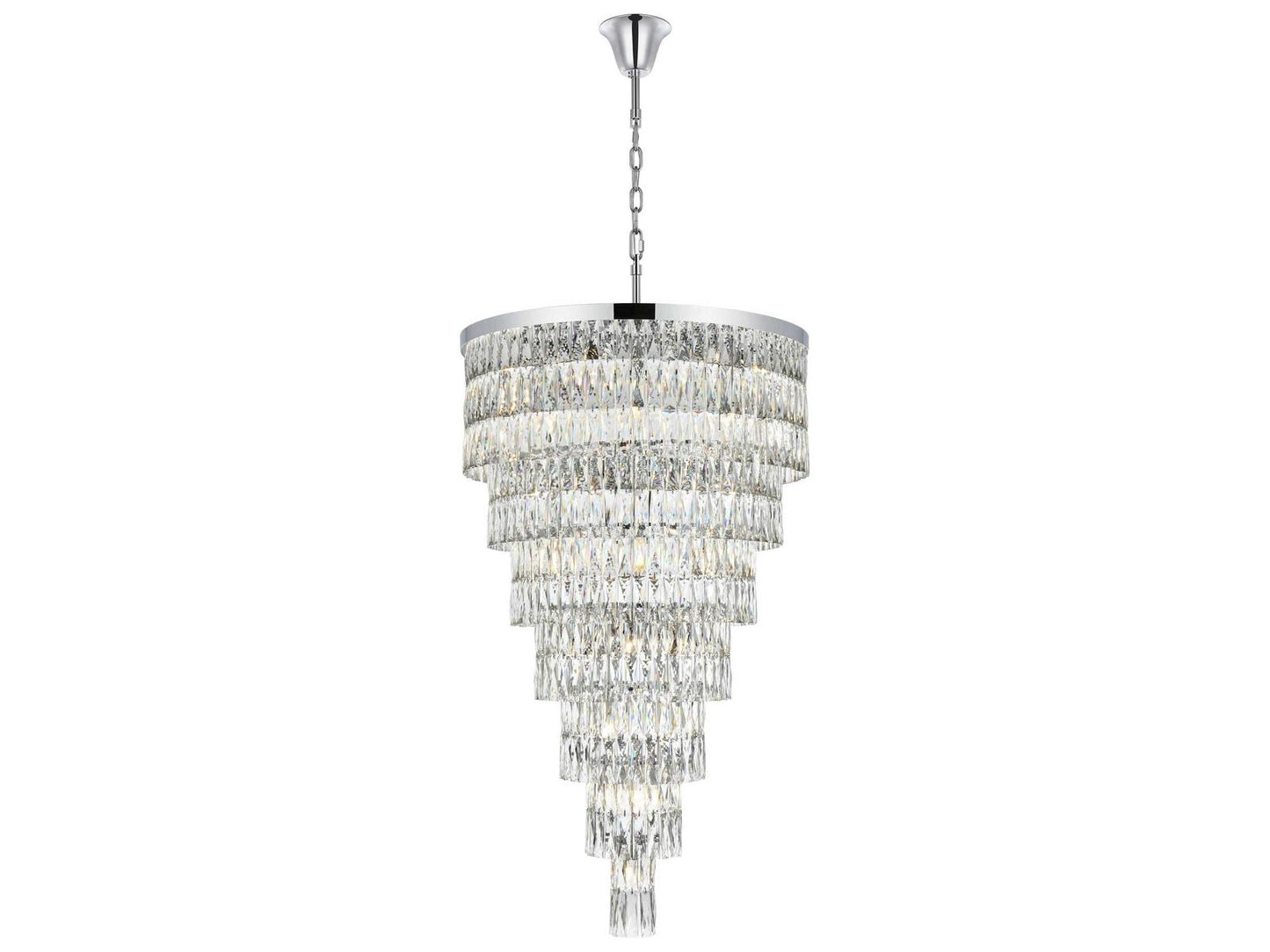 Elegant Lighting Josephine 41-Light Chrome Tiered Chandelier with Clear Royal Cut Crystal