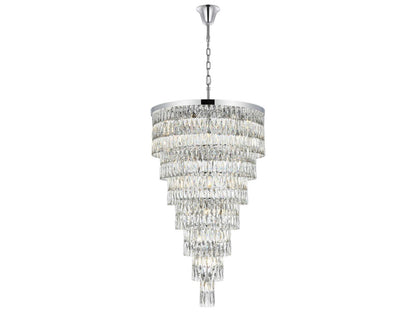 Elegant Lighting Josephine 41-Light Chrome Tiered Chandelier with Clear Royal Cut Crystal