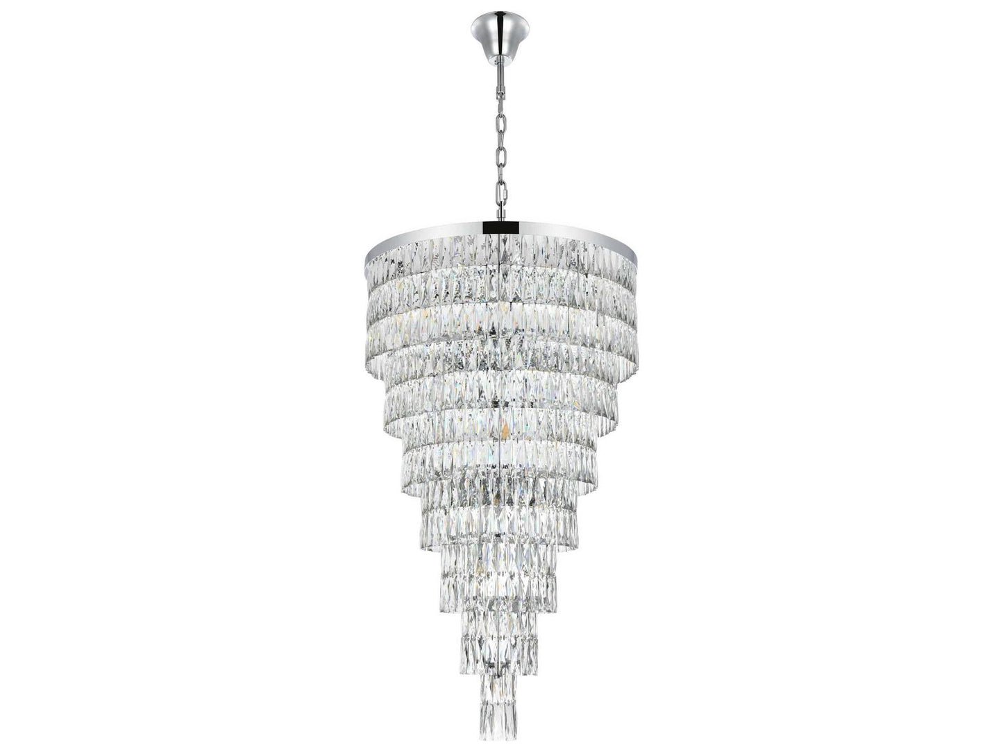 Elegant Lighting Josephine 41-Light Chrome Tiered Chandelier with Clear Royal Cut Crystal