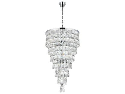 Elegant Lighting Josephine 41-Light Chrome Tiered Chandelier with Clear Royal Cut Crystal