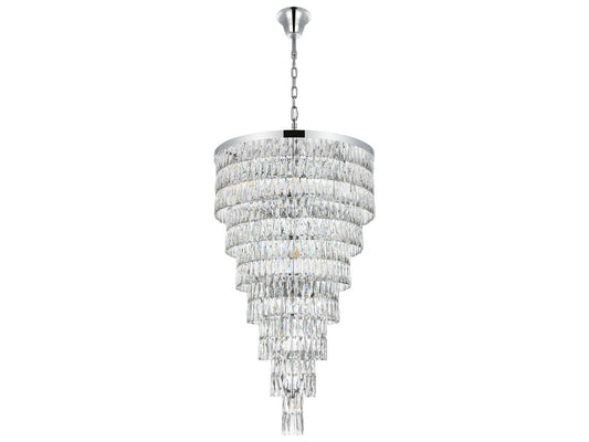 Elegant Lighting Josephine 41-Light Chrome Tiered Chandelier with Clear Royal Cut Crystal