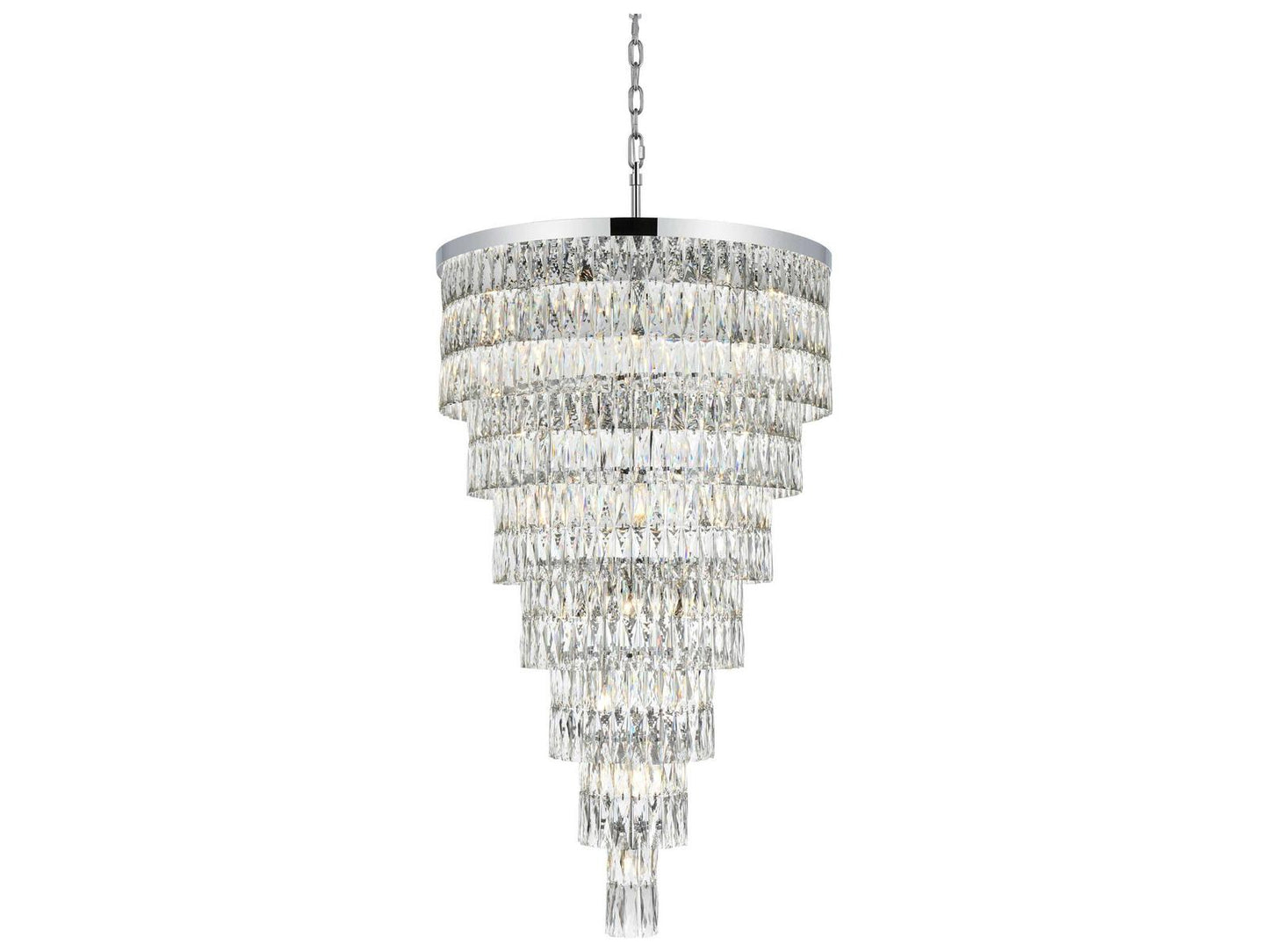 Elegant Lighting Josephine 41-Light Chrome Tiered Chandelier with Clear Royal Cut Crystal