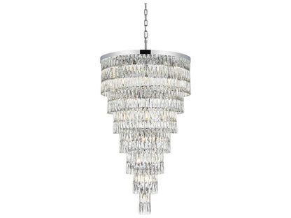 Elegant Lighting Josephine 41-Light Chrome Tiered Chandelier with Clear Royal Cut Crystal