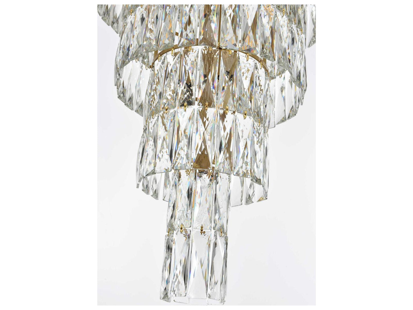 Elegant Lighting Josephine 41-Light Tiered Chandelier in Satin Gold with Clear Royal Cut Crystal