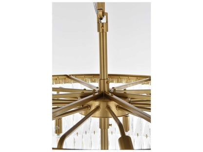 Elegant Lighting Josephine 41-Light Tiered Chandelier in Satin Gold with Clear Royal Cut Crystal
