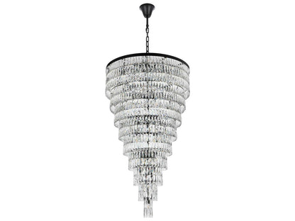 Elegant Lighting Josephine 61-Light Black Tiered Chandelier with Clear Royal Cut Crystal