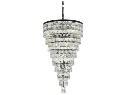Elegant Lighting Josephine 61-Light Black Tiered Chandelier with Clear Royal Cut Crystal