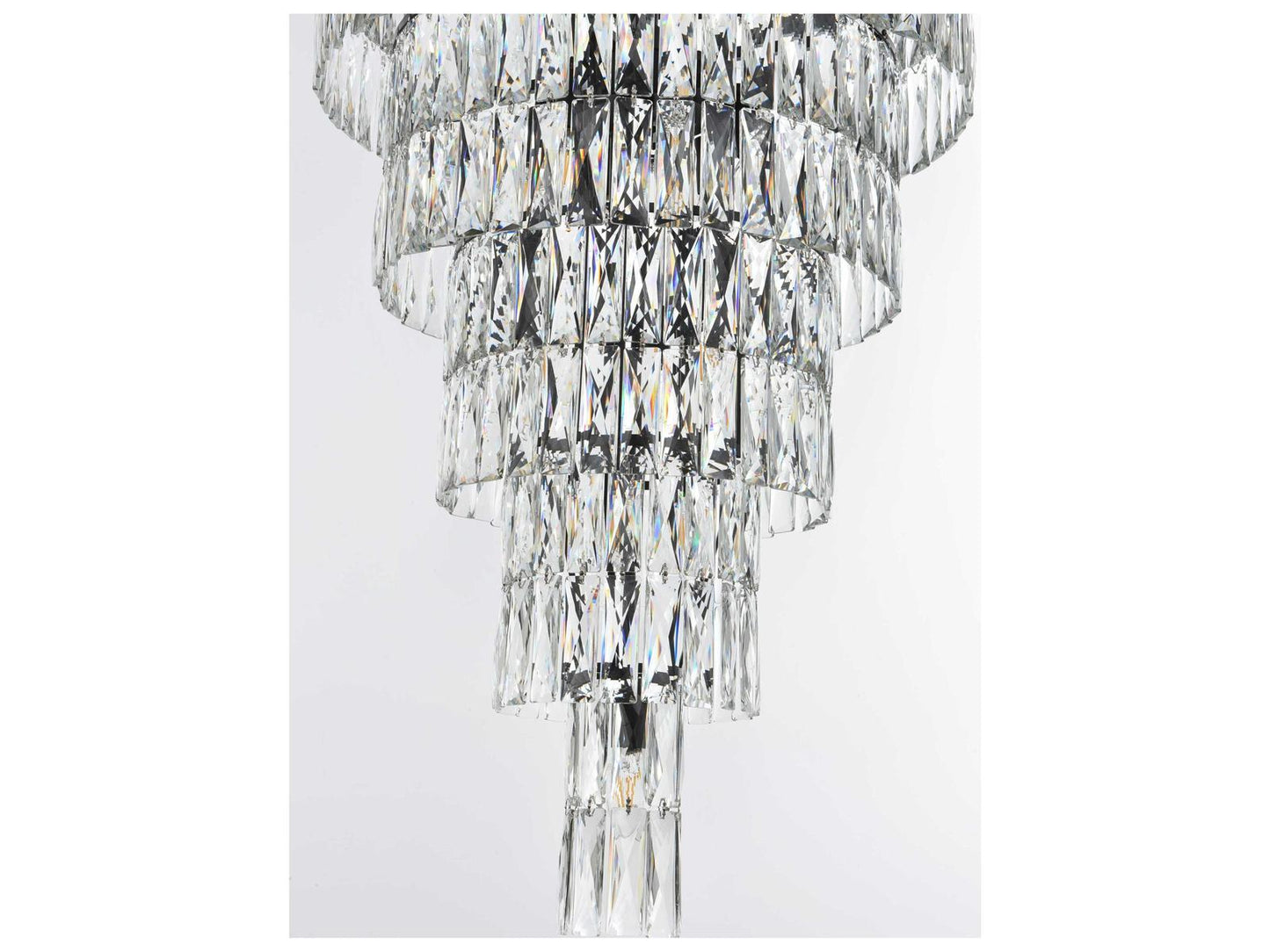 Elegant Lighting Josephine 61-Light Black Tiered Chandelier with Clear Royal Cut Crystal