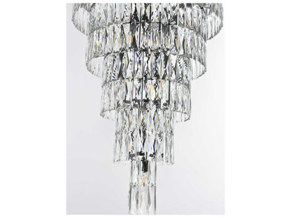 Elegant Lighting Josephine 61-Light Black Tiered Chandelier with Clear Royal Cut Crystal