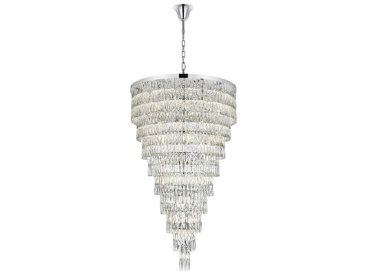 Elegant Lighting Josephine 61-Light Chrome Tiered Chandelier with Royal Cut Crystal