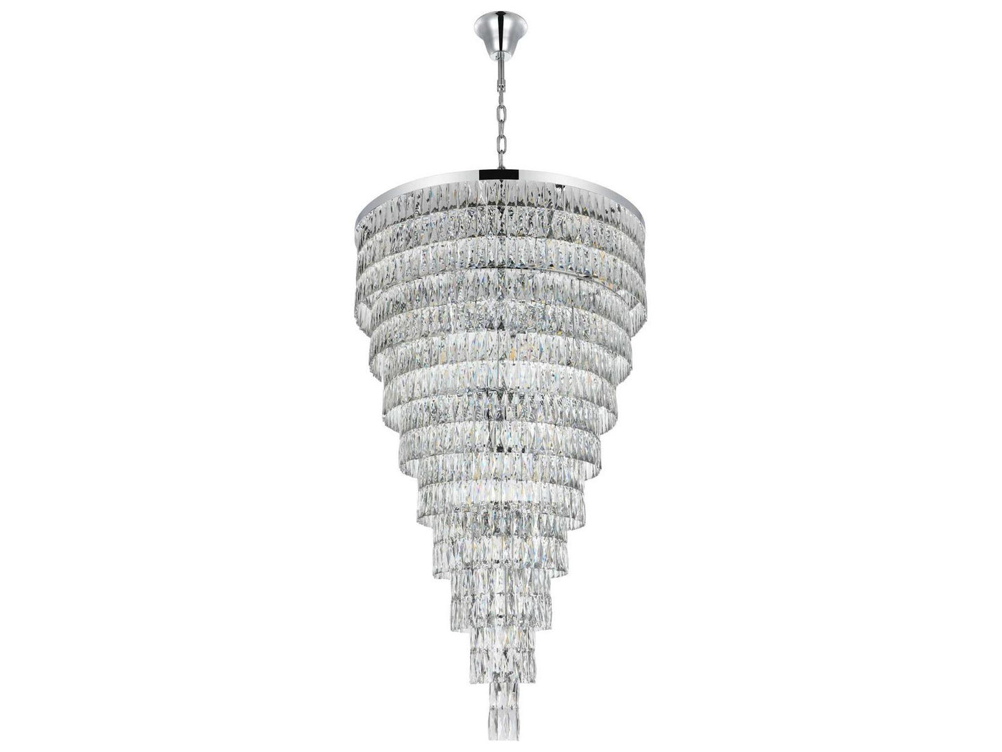 Elegant Lighting Josephine 61-Light Chrome Tiered Chandelier with Royal Cut Crystal