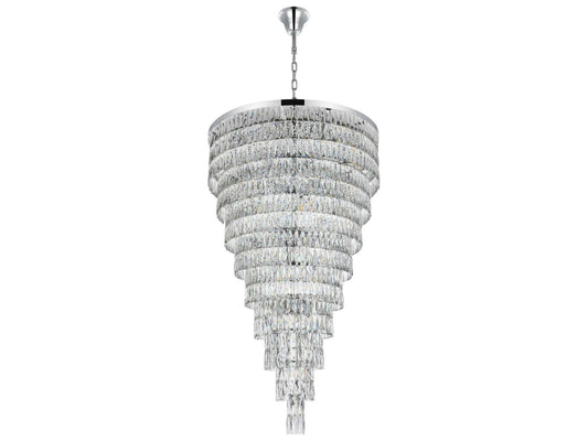 Elegant Lighting Josephine 61-Light Chrome Tiered Chandelier with Royal Cut Crystal