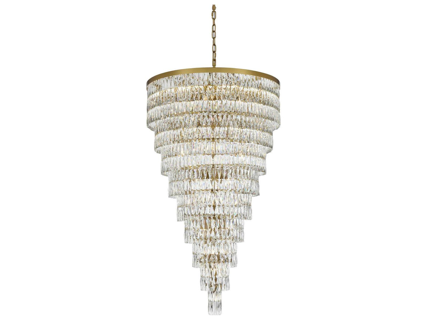 Elegant Lighting Josephine 61-Light Satin Gold Tiered Chandelier