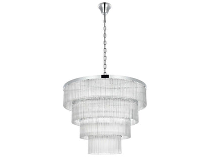 Elegant Lighting Harlow 28-Light Chrome Tiered Chandelier with Ribbed Glass
