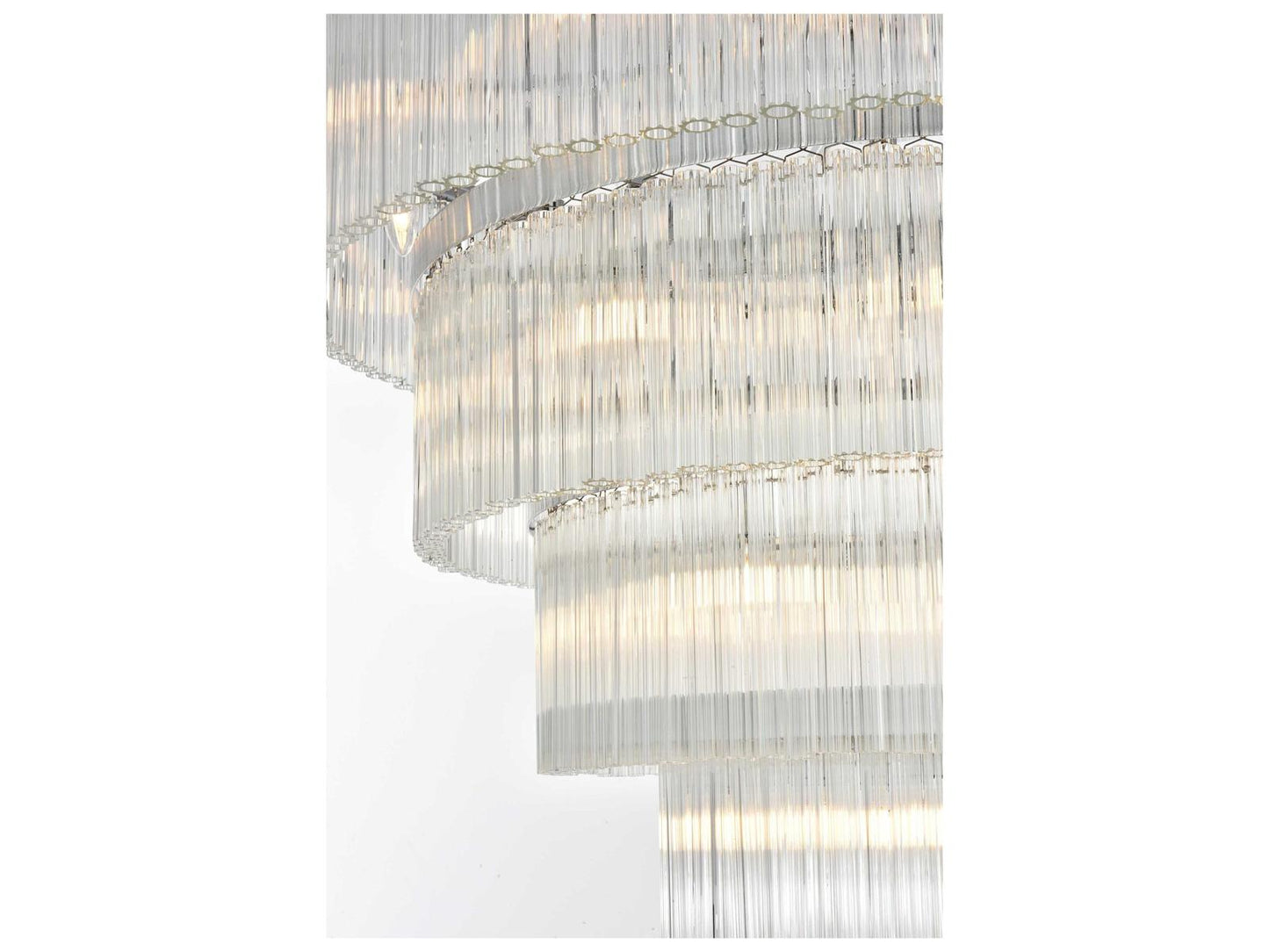 Elegant Lighting Harlow 28-Light Chrome Tiered Chandelier with Ribbed Glass